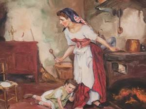 lot 39 image: SIGNED Galley - Fine Art Original Reproduction - Gaetano Chiericis La Maschera
