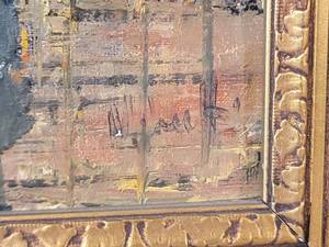lot 151 image: Signed Fine Art Original Oil Painting - Belgian Square