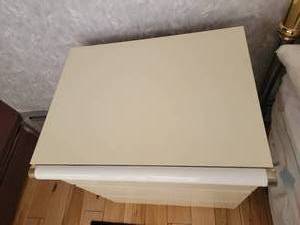 lot 63 image: Italian Modern Styled White Laquer Finish Bedside Table A