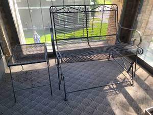 lot 105 image: Classic Black Metal Outdoor Glider