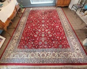 lot 17A image: Gorgeous Indian Handwoven Wool Area Rug - Kashain - 11.11 x 9.2