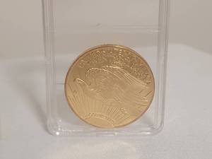 lot 28 image: COA American Mint - Historical Gold Eagle Archival Edition - 24k Gold Layered Dollar Coin - D08963