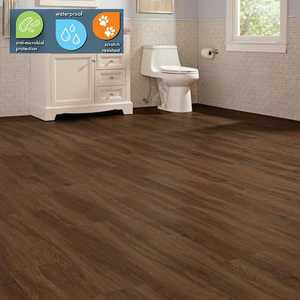 lot 96 image: Lifeproof Shadow Hickory 6 MIL x 7.1 in. W x 48 in. L Click Lock Waterproof Luxury Vinyl Plank Flooring (112 sqft)