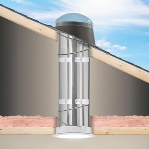 lot 113 image: VELUX 10 in. Acrylic Dome Sun Tunnel Skylight with Rigid Tube and Pitched High Density Flashing