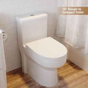 lot 165 image: DEERVALLEY 10 in. Rough in Size 1-Piece 1.11.6 GPF Dual Flush Elongated Toilet in White Seat Included