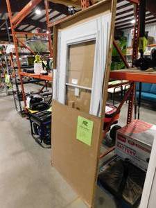 lot 108 image: ANDERSON 34 X 80 STORM DOOR KIT WITH BRASS HARDWARE.