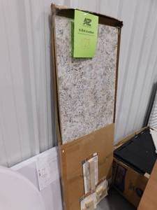 lot 128 image: Hampton Bay 6 ft. Straight Laminate Countertop Kit Included in Textured Typhoon Ice with Eased Edge and Backsplash