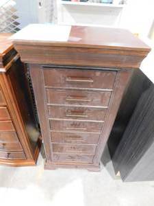 lot 148 image: HIVES HONEY Haley Walnut 42 H x 20 W x 12.75 D Jewelry Armoire
