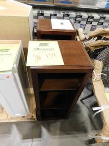 lot 154 image: (2) Hampton Bay Designer Series Soleste Assembled 15x36x12 in. Wall Open Shelf Kitchen Cabinet in Spice