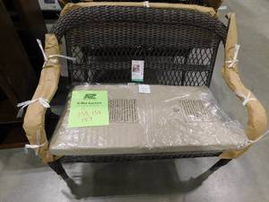 lot 156 image: WICKER OUTDOOR PATIO LOVESEAT
