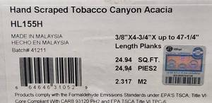 lot 175 image: Hand Scraped Tobacco Canyon Acacia 38 in.T x 4-34 in. W x Varying L Click Lock Hardwood Flooring (300 sq.ft.)