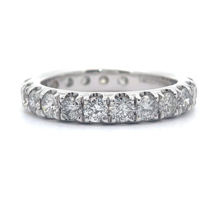 lot 10 image: NEW 2 Carat Diamond 34 Semi-Eternity Ring in 14k White Gold VIDEO