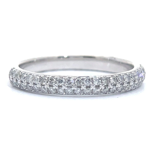 lot 38 image: 0.30 Carat Diamond Pave Double Row Stack Ring in White Gold VIDEO
