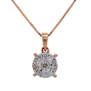 lot 47 image: 0.25 Carat Diamond Illusion Miracle Pendant Necklace in Rose Gold VIDEO