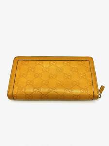 lot 11E image: Gucci Yellow Sukey Guccissima Leather Round Zipper Long Wallet - Authentic $599 Retail