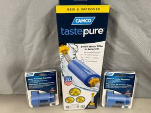 New Camco RV  Camper Water Filter and 2 Water Pressure Regulators