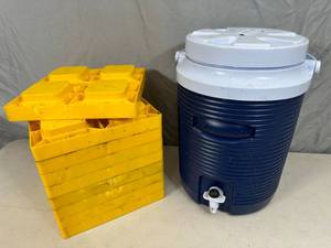 9 Camper Leveling Blocks, Rubbermaid Water Jug