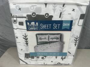 New Camping Themed 4 pc Sheet Set - Queen