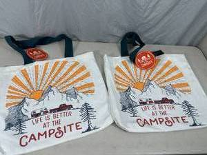 2 New Camping Themed Tote Bags