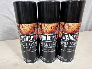3 New Cans Weber Non-Stick Grill Spray