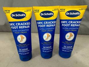 3 New Tubes of Dr. Scholls Hydrating Foot Cream