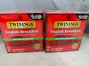 100 Bags of Twinings Decaffeinated English Breakfast Tea