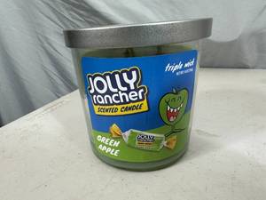 New Jolly Rancher Green Apple 3 Wick Candle