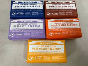 5 New Bars of Dr. Bronners Bar Soap
