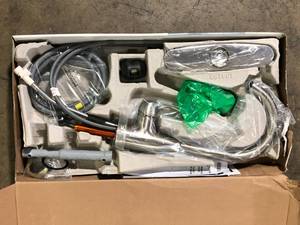 lot 27 image: MOEN Kaden Single-Handle Pull-Down Sprayer Kitchen Faucet with Reflex and Power Clean in Spot Resist Stainless  Customer Returns See Pictures