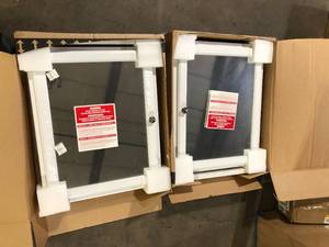 lot 45 image: Lot of 2 Home Decorators Collection 20.8 in. W x 25.8 in. H Rectangular Wood Composite Medicine Cabinet with Mirror      Customer Returns See Pictures