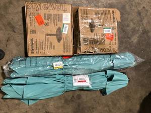 lot 20 image: Lot of Assorted Umbrellas and Bases Various Models and Sizes and Conditions  Customer Returns See Pictures