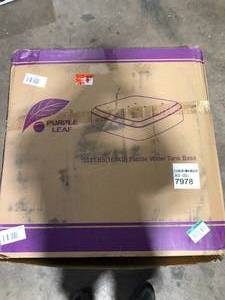 lot 30 image: PURPLE LEAF Square 3D Surface Fashionable Patio Umbrella Base with Wheel SandWater Filled in Black  Customer Returns See Pictures