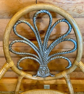 Vintage Italian Style Rattan and Metal Arm Claws