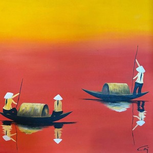 Original Vibrant Asian Painting