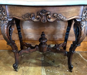 Vintage Victorian Style Marble Top Accent Table