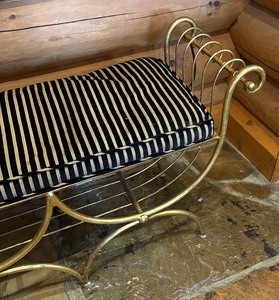 Golden Scrolled Decorative Bench