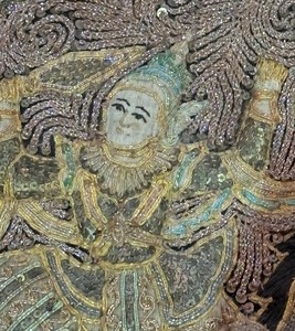 Vintage Rare Embellished Burmese Tapestry