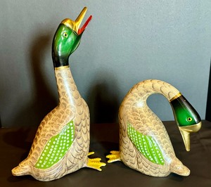 Enesco Solid Brass India Painted Duck Decorative Statues