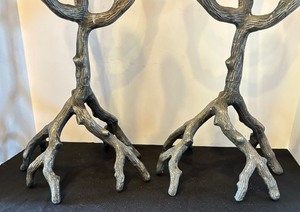 Pair of Gorsuch Rustic Metal Branch Motif Candle Holders