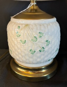 Beautiful Belleek Shamrock Table Lamp