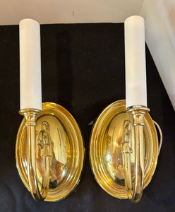 Golden Brass Wall Mount Light Fixtures and Tea Set