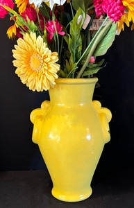 Fabulous Faux Florals in a Lovely Yellow Vase