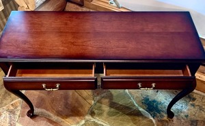 Schneidermans Cherry Sofa Table With 2 Drawers