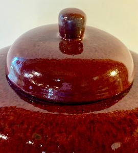 Stunning Deep Red Lidded Vase