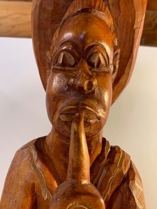 Vintage Folk Art Hand Carved Wooden Sculpture