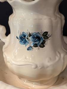 Vintage Floral Washbasin and Pitcher