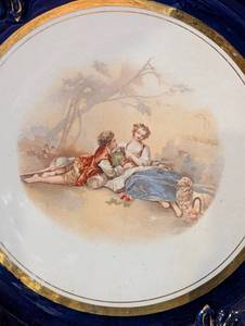 Framed Painted Porcelain Dish by Perfect