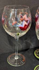 Napoli Painted Wine Glass Set