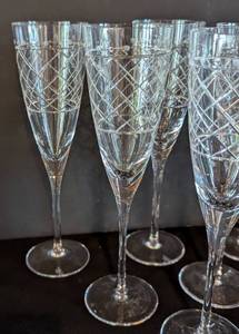 Ralph Lauren Silk Ribbon Crystal Flute Set