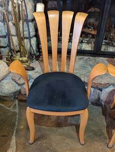 Four Post Modern Italian A. Sibau Curved Wood Side Chairs